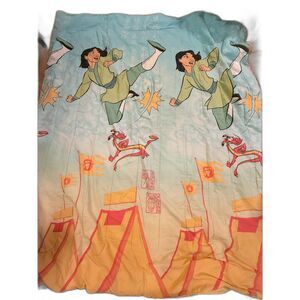 Vintage 90s Disney Mulan Mushu Full/Double Sized Comforter Blanket RARE!